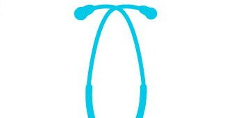 An icon of the earpieces of a stethoscope.
