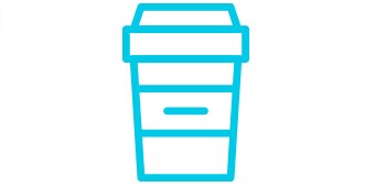 An icon of a coffee bistro's take-out cup.
