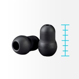 3M Littmann Stethoscope soft-sealing eartips next to length measurement icon.
