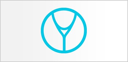 Icône cyan circulaire de la tubulure et du collier de raccordement des stéthoscopes Littmann.
