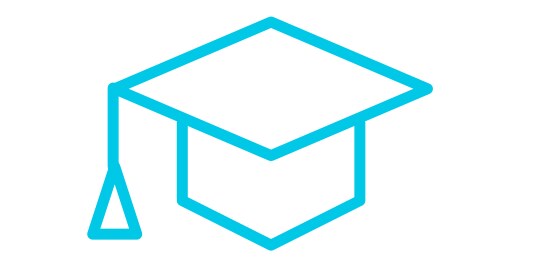 An icon of a graduation cap.
