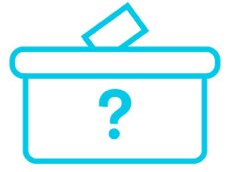 An icon of a suggestion box with a question mark, and a protruding slip of paper.