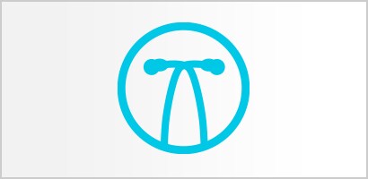 Icône cyan circulaire des tubes auriculaires des stéthoscopes Littmann.
