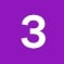 An icon of the number three.