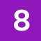 An icon of the number eight.